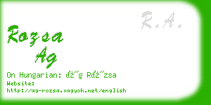 rozsa ag business card